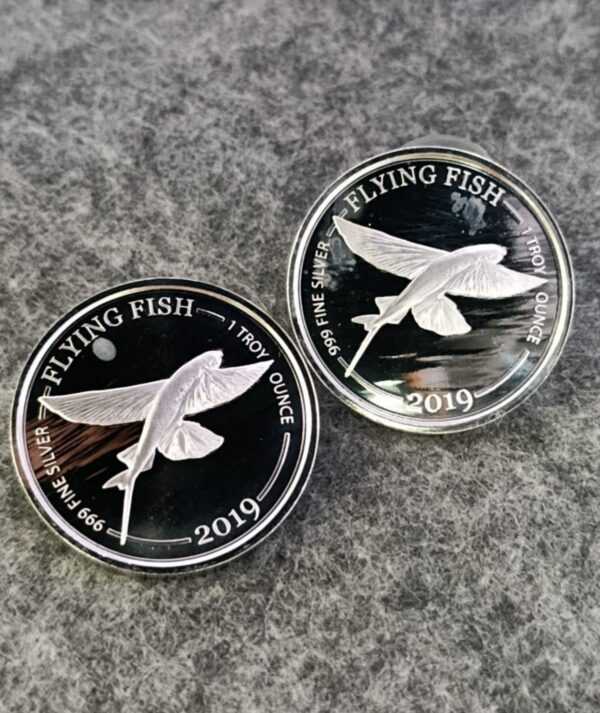 Moneda Plata Flying Fish 2019_reverso/GoldenArt Moneda Plata Flying Fish 2019_reverso/GoldenArt