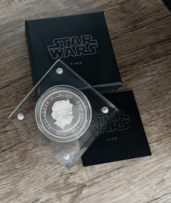 Moneda star wars finn_ reverso/GoldenArt Moneda Plata Finn 1 oz 2016 - Serie Star Wars The Force Awakens