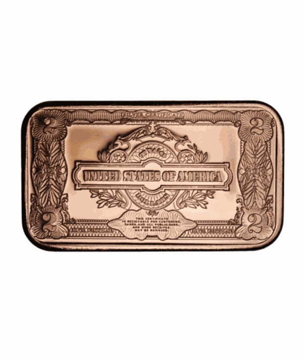 Lingote Cobre Thomas Jefferson 1 oz rev/ Goldenart Lingote Cobre Thomas Jefferson 1 oz