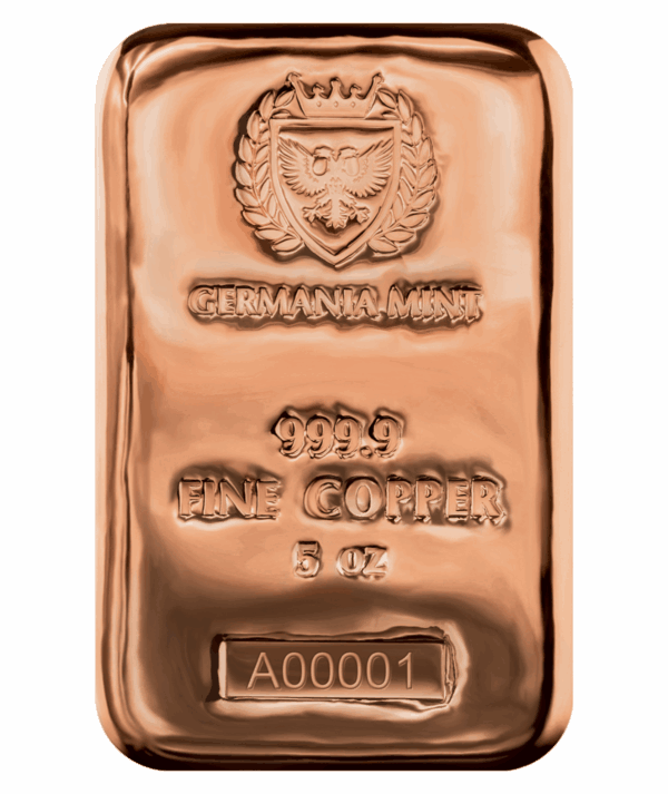 Lingote Germania Mint Cobre 5 oz portada Goldenart Lingote Germania Mint Cobre 5 oz portada Goldenart