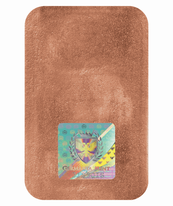 Lingote Germania Mint Cobre 5 oz reverso /Goldenart Lingote Germania Mint Cobre 5 oz reverso /Goldenart