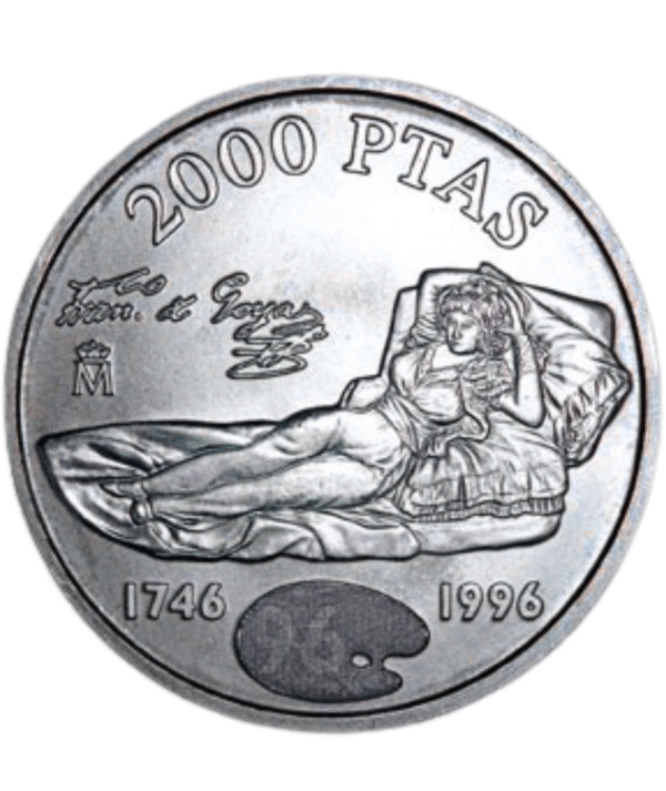 Moneda Plata 250º aniversario del nacimiento de francisco Goya anverso/GoldenArt