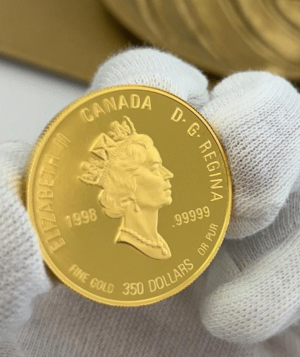 Moneda 350 dólares Canadá 1998 reverso/ GoldenArt Moneda 350 dólares Canadá 1998 reverso/ GoldenArt