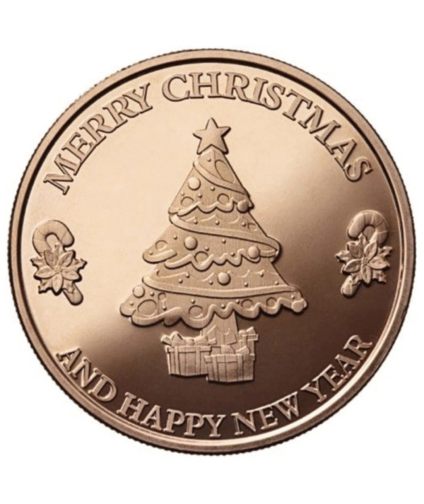 Moneda Cobre Merry Christmas - Árbol de Navidad- 1 oz anverso/GoldenArt Moneda Cobre Merry Christmas - Árbol de Navidad- 1 oz anverso/GoldenArt