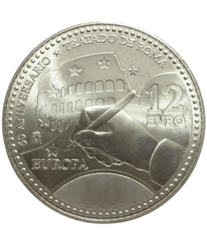 Moneda Plata 50 Aniversario del Trato de Roma 2007 _Anverso/GoldenArt Moneda Plata 50 Aniversario del Trato de Roma 2007 _Anverso/GoldenArt