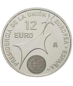 Moneda Plata Presidencia de la Unión Europea 2002 anverso/GoldenArt Moneda Plata Presidencia de la Unión Europea 2002 anverso/GoldenArt