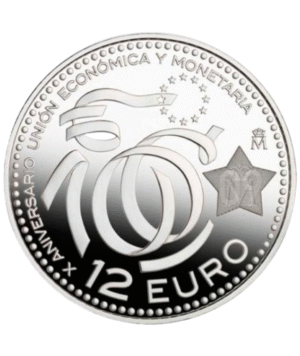 Moneda Plata X Aniversario Unión Económica Europea 2009_ anverso/GoldenArt Moneda Plata X Aniversario Unión Económica Europea 2009_ anverso/GoldenArt