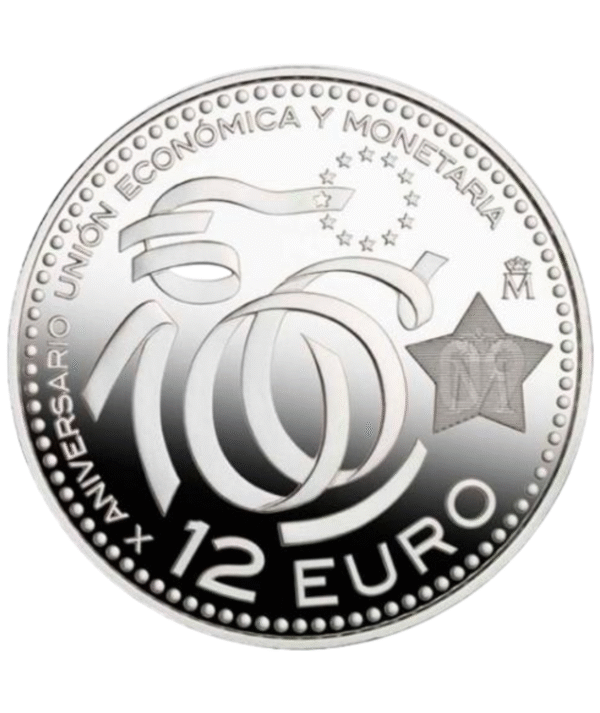 Moneda Plata X Aniversario Unión Económica Europea 2009_ anverso/GoldenArt