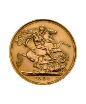 moneda-oro-soberano-reina-isabel-ii-1958 Moneda oro Soberano de la reina Isabel II de 1958 de 7,32 gr