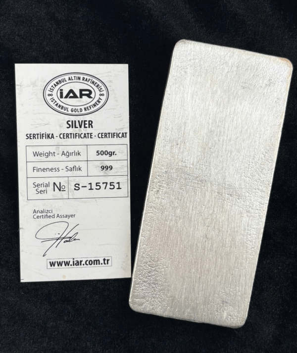Lingote Plata 500 gr IAR reve/Goldenart