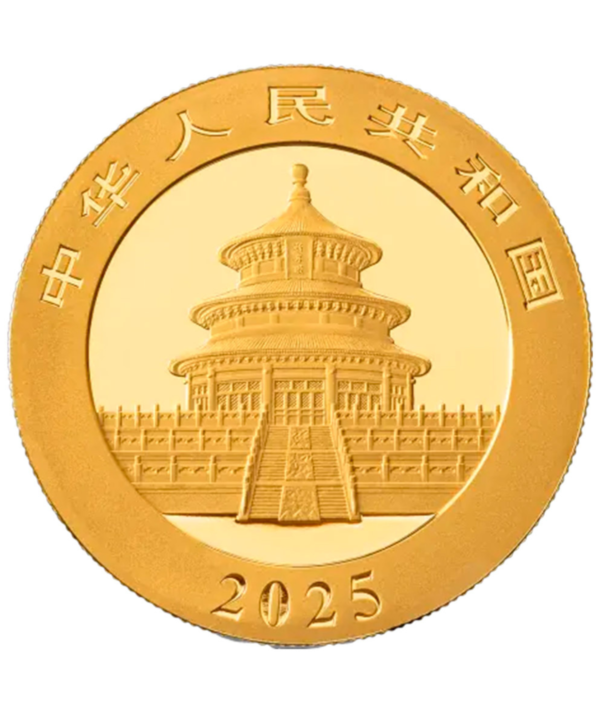 Moneda Oro Panda Chino Oro 30 gr 2025_reverso/GoldenArt Moneda Oro Panda Chino Oro 30 gr 2025_reverso/GoldenArt
