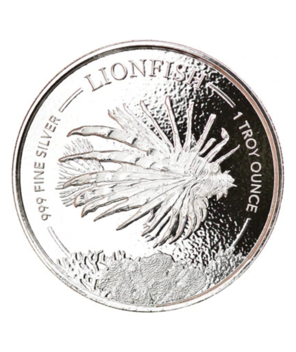 Moneda Plata Lionfish de Barbados 2019_ anverso/GoldenArt