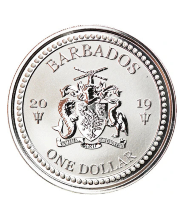 Moneda Plata Lionfish de Barbados 2019