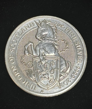 Moneda Unicorn of Scotland 2018 - Serie Bestias de la Reina anverso/goldenart Moneda Unicorn of Scotland 2018 - Serie Bestias de la Reina anverso/goldenart