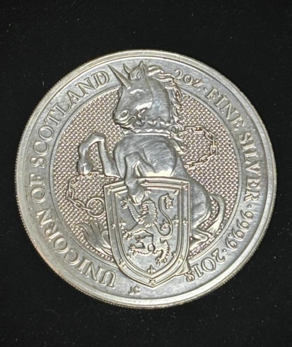 Moneda Unicorn of Scotland 2018 - Serie Bestias de la Reina anverso/goldenart Moneda Unicorn of Scotland 2018 - Serie Bestias de la Reina anverso/goldenart