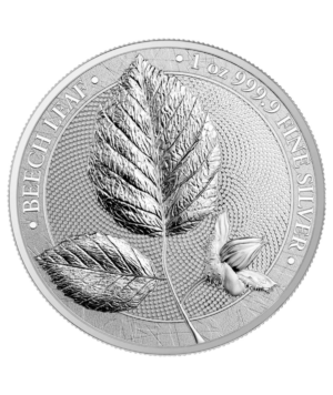 Moneda plata Beech Leaf 2023 - Serie Mythical Forest_ anverso_ Goldenart Moneda plata Beech Leaf 2023 - Serie Mythical Forest_ anverso_ Goldenart