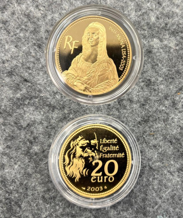 Moneda Oro Mona Lisa 1503 - 2003_ anv re/GoldenArt Moneda Oro Mona Lisa 1503 - 2003_ anv re/GoldenArt