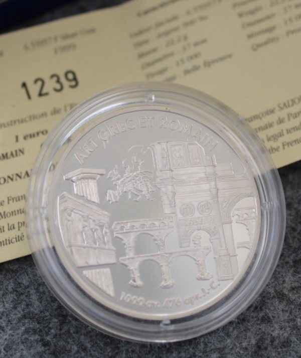 Moneda Plata Art Grec et Romain 1999_ reverso/GoldenArt