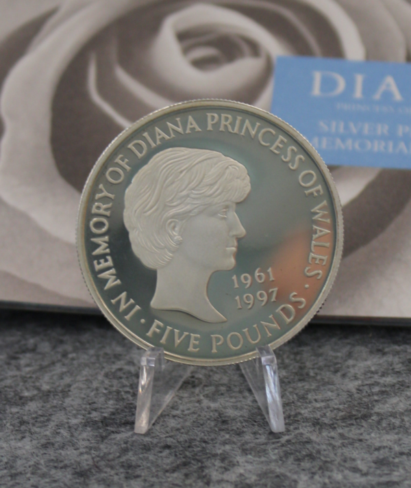 Moneda Plata Conmemorativa Princesa Diana 1999 anverso/GoldenArt Moneda Plata Conmemorativa Princesa Diana 1999