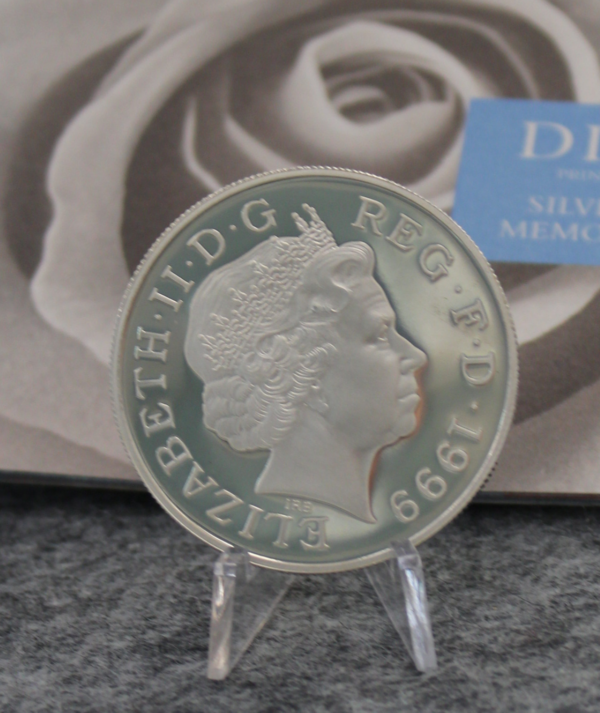Moneda Plata Conmemorativa Princesa Diana 1999 reverso/GoldenArt Moneda Plata Conmemorativa Princesa Diana 1999