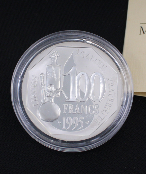 Moneda Plata Louis Pasteur 1995 REVER /GOLDENART