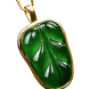 Colgante de Jadeíta Natural Tipo A Certificado NGTC – Plata 925 bañada en Oro de 18K_ dos/ Goldenart