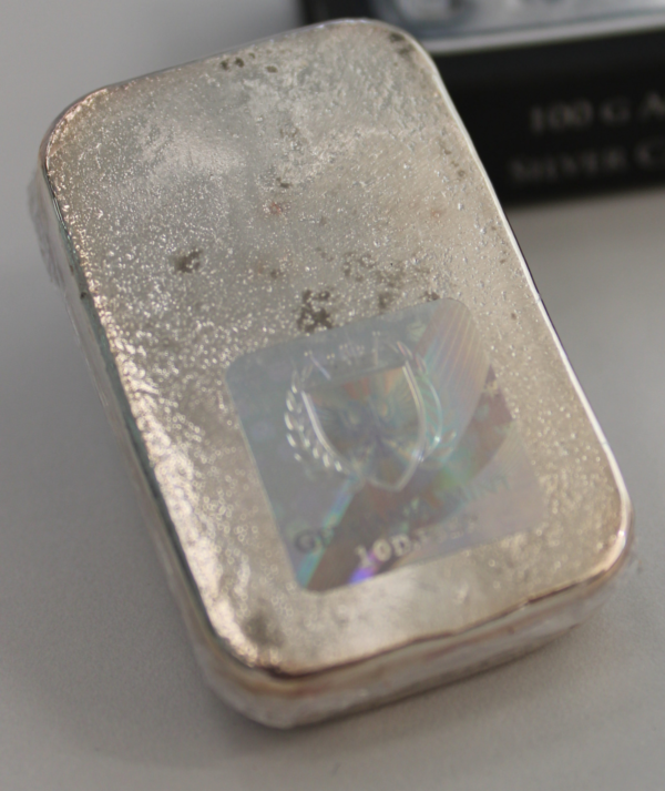 Lingote Plata 100 gr Germania Mint_reverso/GoldenArt