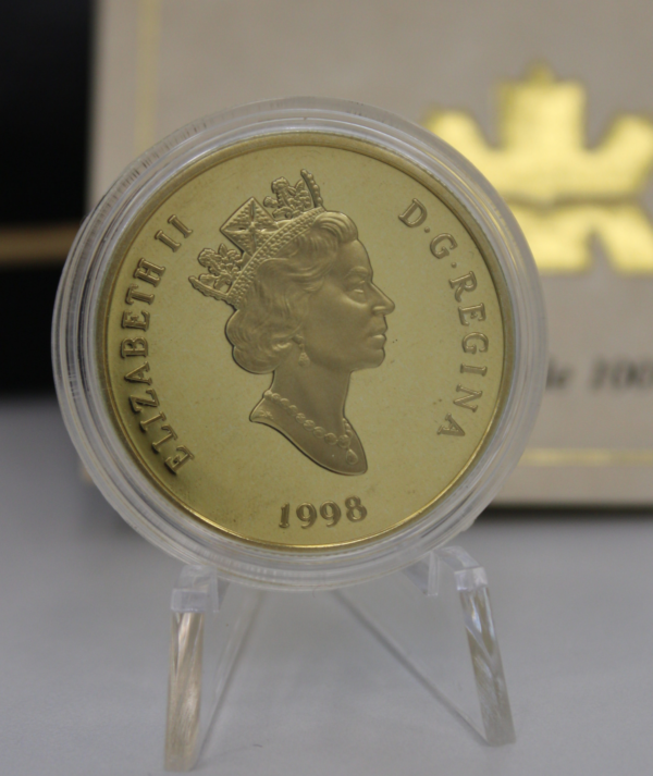 Moneda Oro 75º Aniversario del Descubrimiento de la Insulina 1998_ reverso/GoldenArt Moneda Oro 75º Aniversario del Descubrimiento de la Insulina 1998_ reverso/GoldenArt