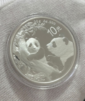 Moneda Panda Chino Plata 30 g 2021_ anverso/GoldenArt