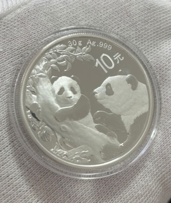 Moneda Panda Chino Plata 30 g 2021_ anverso/GoldenArt