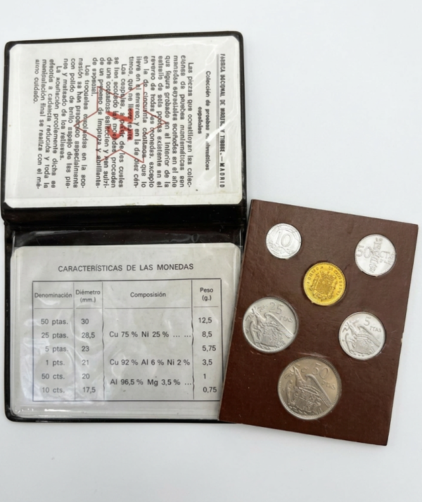 Monedas Cartera Numismáticas de Prueba Francisco Franco 1975_ Reverso/GoldenArt
