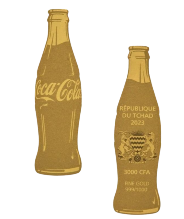 Moneda Oro Botella Coca-Cola 11000oz 2023/GOLDENART Moneda Oro Botella Coca-Cola 11000oz 2023/GOLDENART