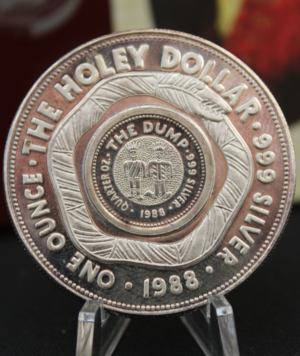 Moneda Plata Holey Dollar and Dump 1988_ portada/GoldenArt