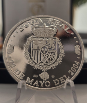 Moneda Medalla Plata Boda Real de Felipe VI y Letizia Ortiz 2004_anverso/GoldenArt Moneda Medalla Plata Boda Real de Felipe VI y Letizia Ortiz 2004_anverso/GoldenArt