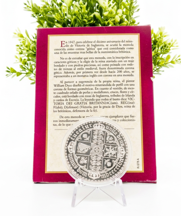 Moneda Plata Corona Gótica Inglaterra 1847
