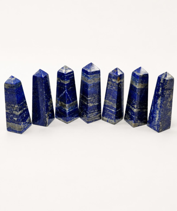 Lote de 7 Torres de Lapislázuli Natural (1020g) - Azul Eléctrico de Badajshán_ 3 /goldenArt Lote de 7 Torres de Lapislázuli Natural (1020g) - Azul Eléctrico de Badajshán_ 3 /goldenArt