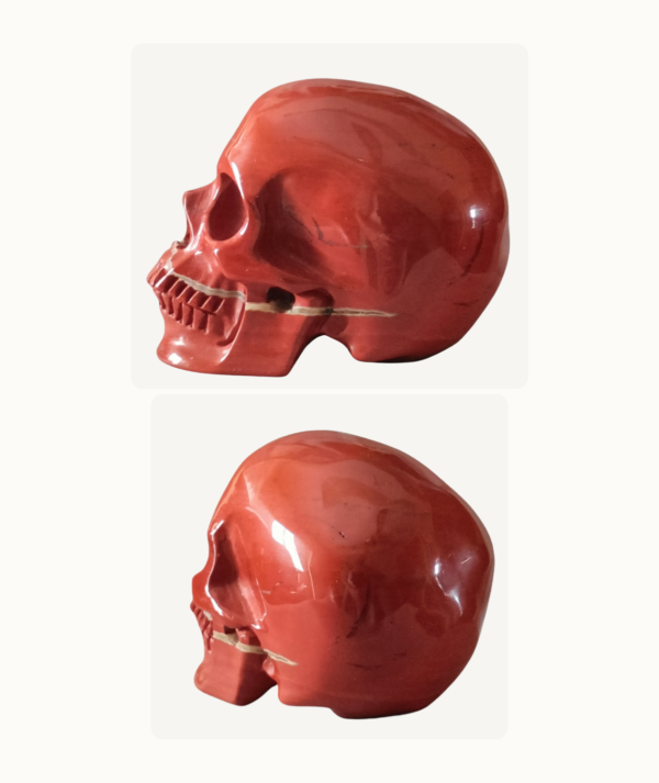 Pareja de Calaveras talladas en Jaspe Rojo costado_ goldenart Pareja de Calaveras talladas en Jaspe Rojo costado_ goldenart