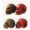 Pareja de Calaveras talladas en Ojo de Tigre y Jaspe Rojo_ ambas lado_goldenart Pareja de Calaveras talladas en Ojo de Tigre y Jaspe Rojo_ ambas lado_goldenart
