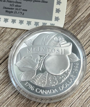 Moneda Plata Manzana Mclntosh 1996_ anverso/Goldenart Moneda Plata Manzana Mclntosh 1996_ anverso/Goldenart